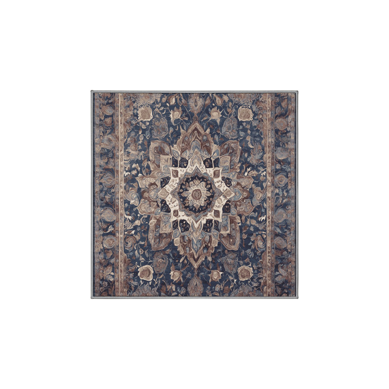 Tapis gris soyeux et moelleux, Carré 3 pi