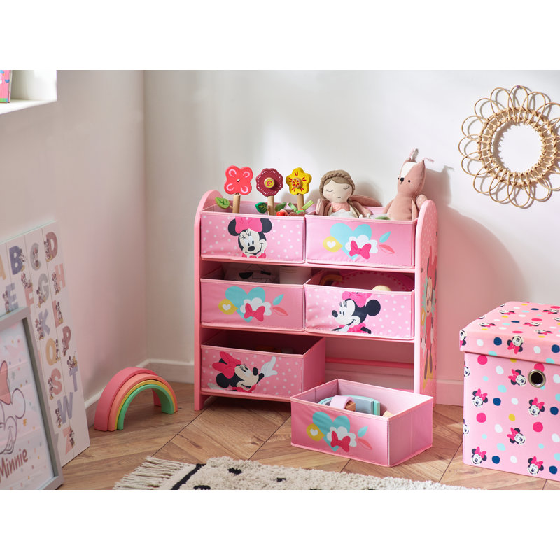 Disney Minnie Mouse Storage Unit with 6 Storage Boxes for Kids