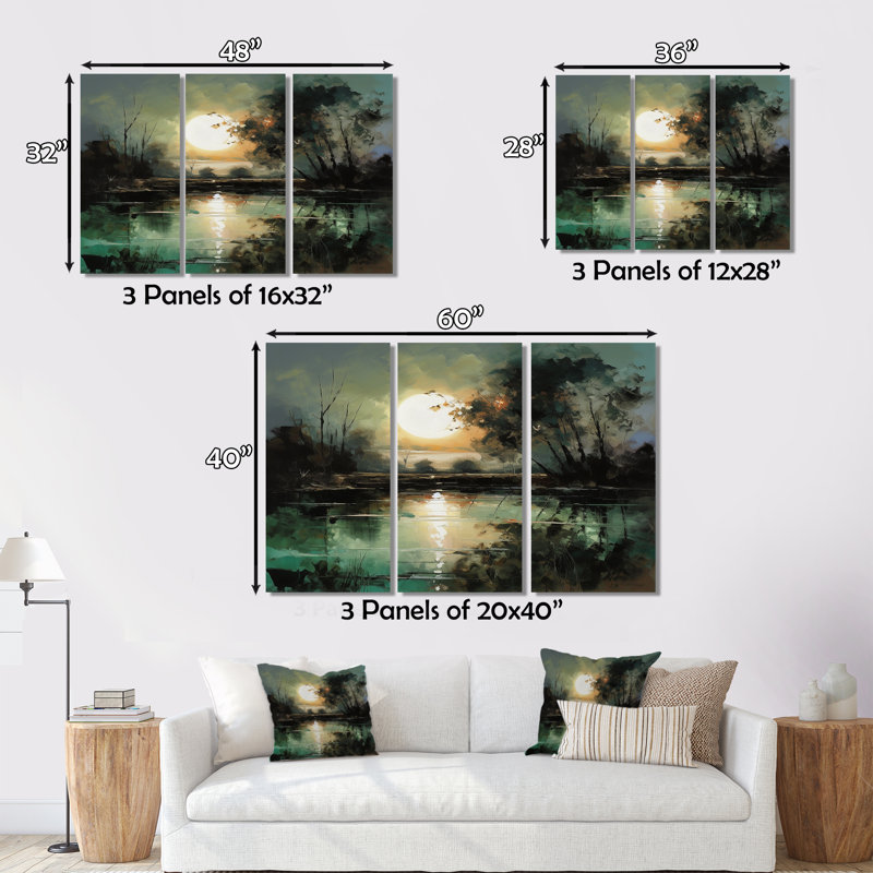 Lockesburg - ensemble de reproduction d'art sur toile Lakehouse, H 40 po x l 60 po x P 1 po