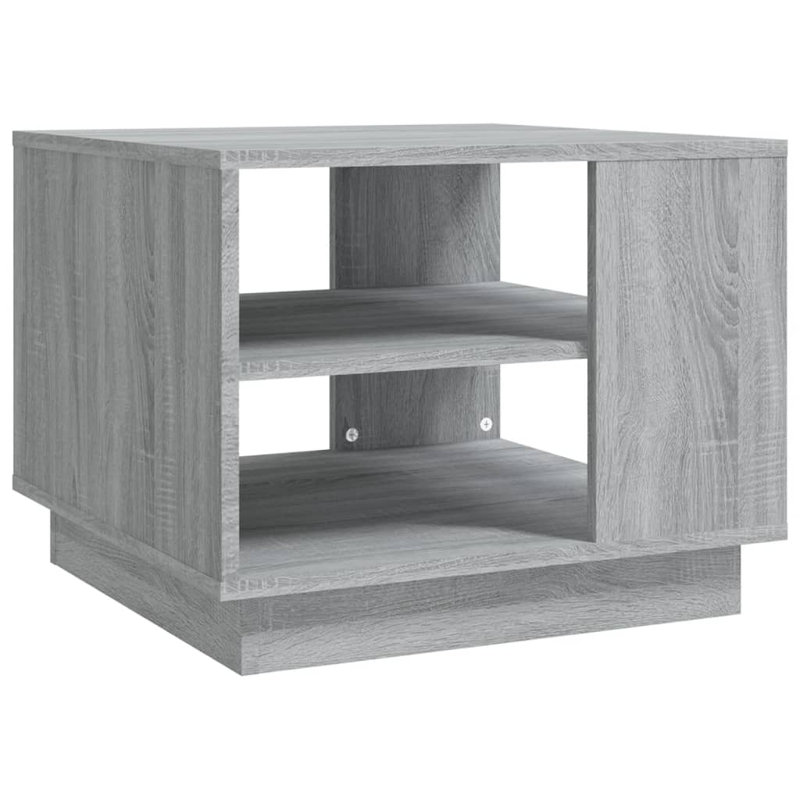 Glass End Table with Storage, White, 21.7"x21.7"x16.9"
