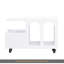 Table de bout mobile avec roues verrouillables, table d'appoint de style crème avec tiroir de rangement, table de chevet étroite de 11,8 pouces avec rangement multicouche, salon, blanc-390977300