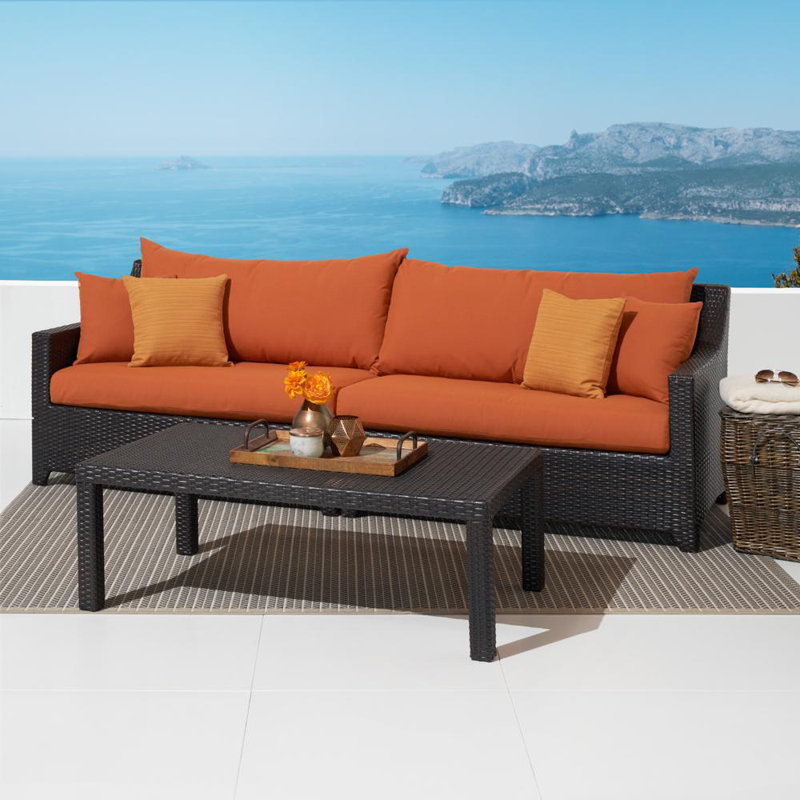 Deco Outdoor 2 - Piece Conversation Set, Spectrum Cayenne Sunbrella® Plainweave