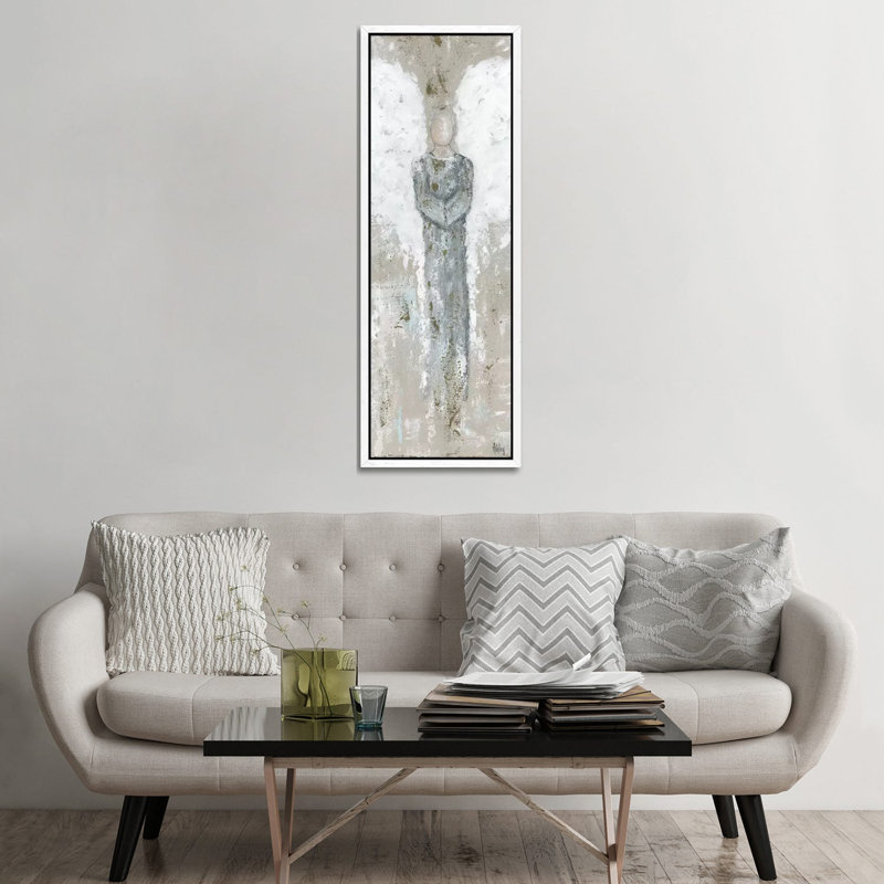 Father Angel by Ashley Bradley - Panoramic Print on Canvas, White Framed, 152.4 cm H x 50.8 cm W