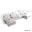 Canapé modulaire rembourré 6 pièces en tissu de lin avec repose-pieds 6 pièces-124608947-124608949