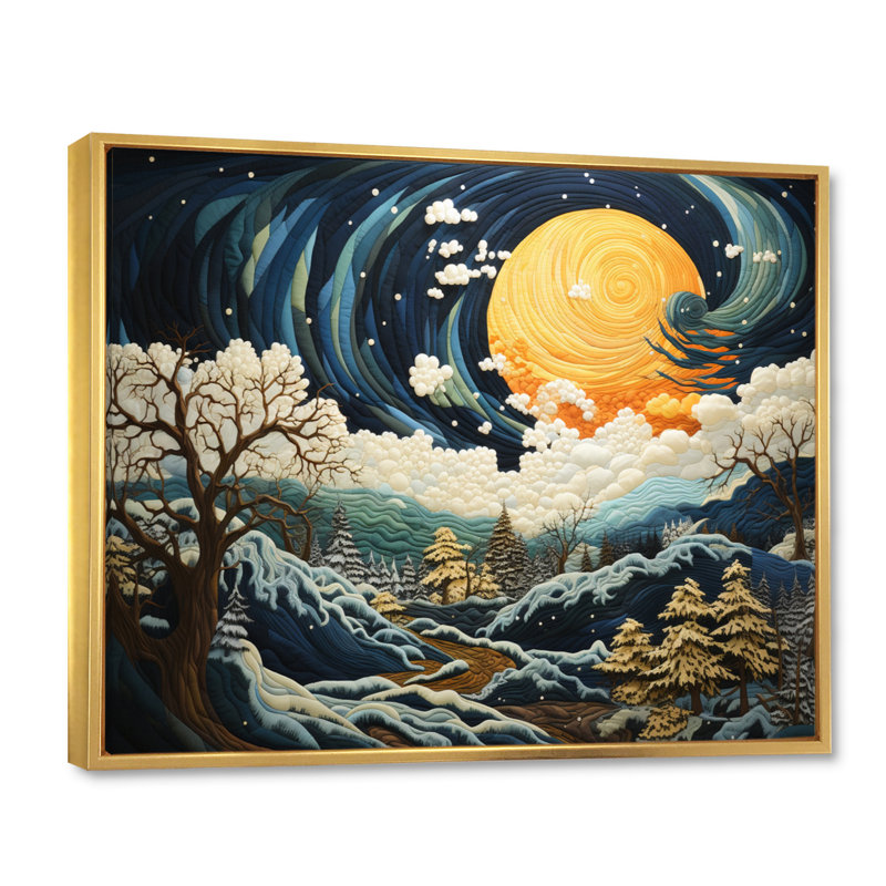 " Raging Storms Pastoral ", 34" H x 44" W x 1.5" D, Gold Floater Framed