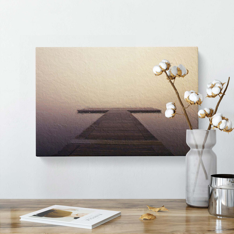 Wooden Jetty On A Peaceful Lake - Wrapped Canvas, 40cm H x 60cm W x 3cm D