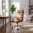 High Back Faux Leather Office Chair, Executive Computer Desk Chair With Chrome Armrests & 360° Swivel, Adjustable Height Task Chair For Home Office (brown)​-1948333951