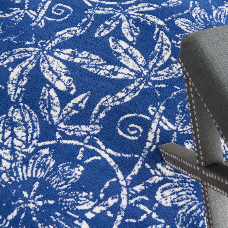 Floral Area Rug, Round 8'