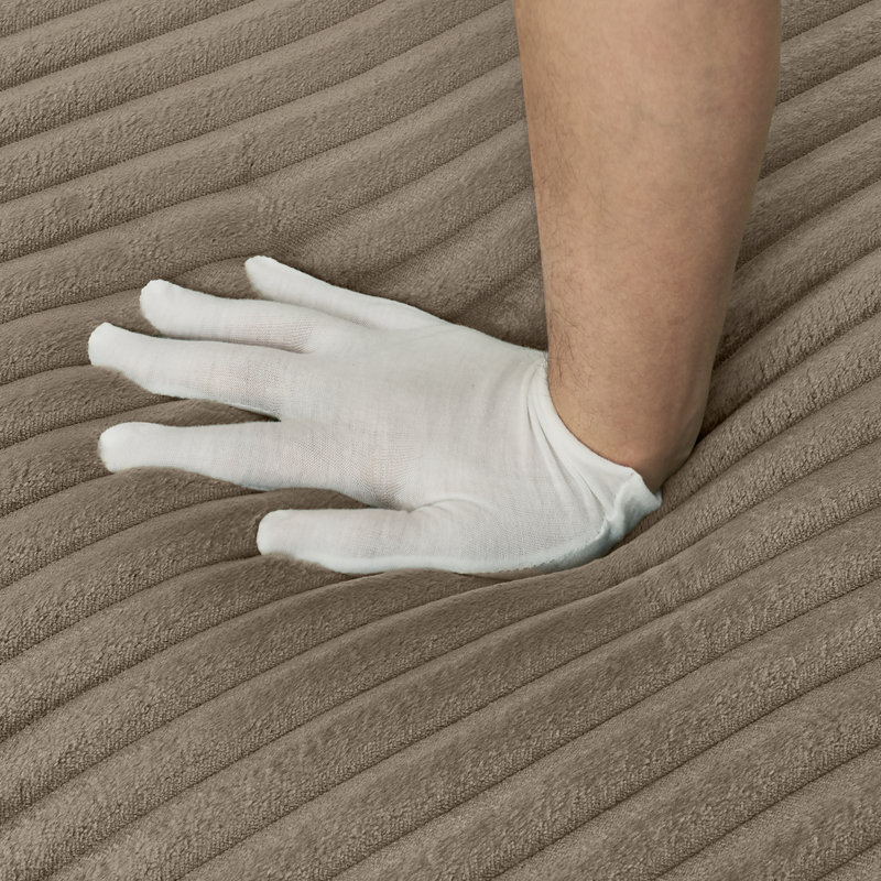 Canapés modulaires confortables, velours côtelé brun, aménagement de salon moderne
