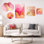 «Contemporary Flow I» rose et or arcs - ensemble de 5 grandes décorations murales abstraites, impressions sur toile et métal (100 po x 40 po)