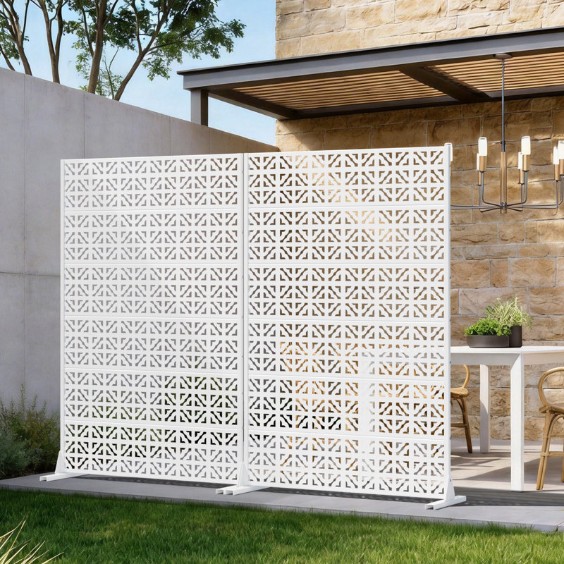 Panneau de clôture en métal pour l'extérieur, Blanc