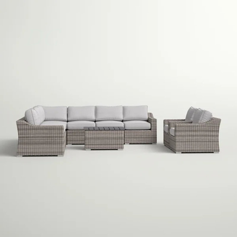 8-Person Outdoor Seating Group With Cushions Pre-Assembled Sofa