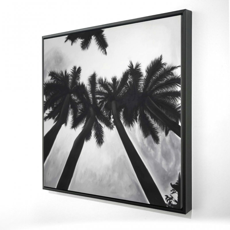 Monochrome Palm Trees Print On Canvas