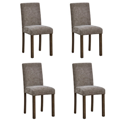 Dining Chairs Only, Wooden Dining Chairs Set of 4, Kitchen Chair with Padded Seat, Upholstered Side Chair for Dining Room, Living Room, Kitchen, Walnu