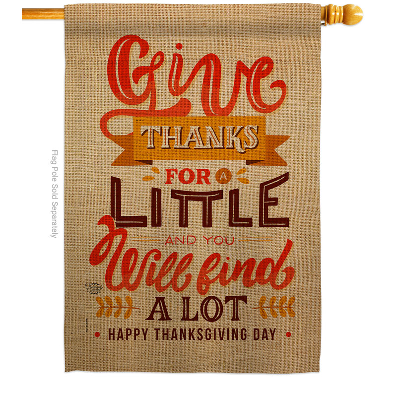 28 x 40 Inch Multicolor Weather Resistant Thanksgiving House Flag