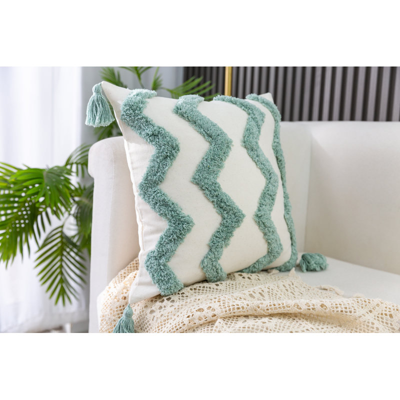 Housse de coussin Aveda, Vert menthe, H 18 po x l 18 po