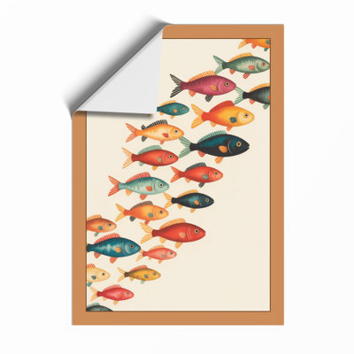 Fish in Formation Botanical - Framed Print