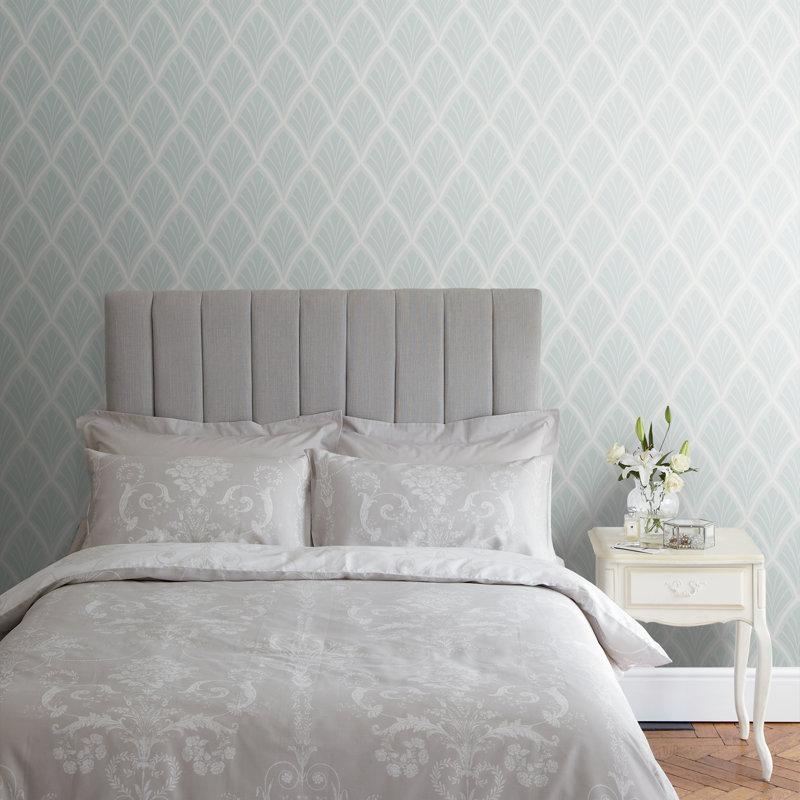 Laura Ashley Florin Wallpaper Roll, Duck Egg