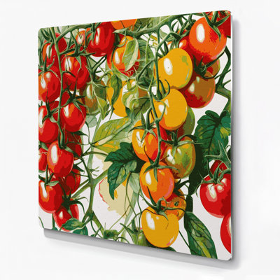 Vegetables Tomato Cherry Brown Metal Wall Art