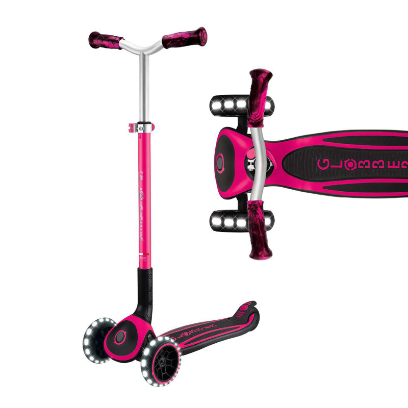  Globber Ace Lights 3 Wheel Scooter, Pink