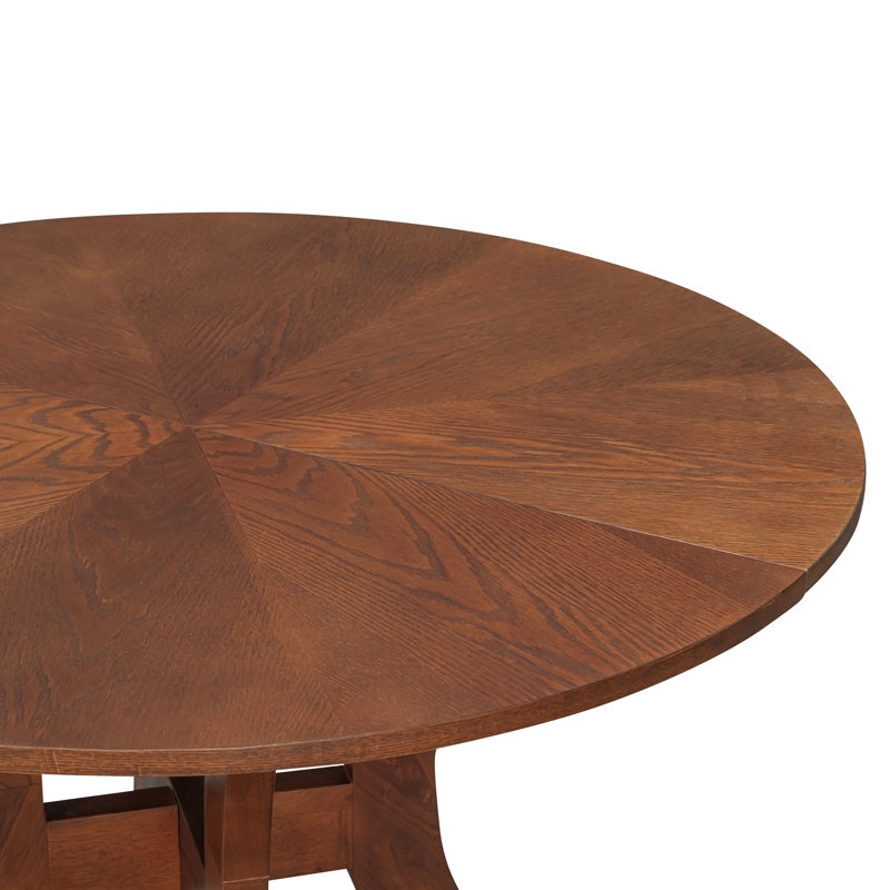 Table de salle à manger ronde en noyer de 39,4 po - Pieds traditionnels en bois massif, élégance intemporelle, point focal idéal pour les réunions de famille