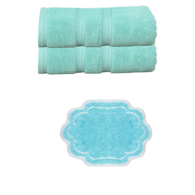 Ensemble de serviettes de bain 8 pièces 100% coton et tapis de bain 1 pièce 17 x 24 "Allure Collection