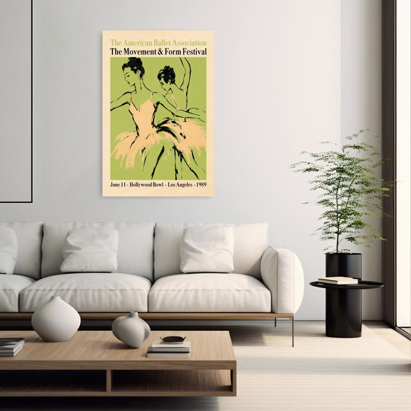 Vintage Ballet Dancers Classic Elegant Vintage Wall Art Print, 60" H x 40" W