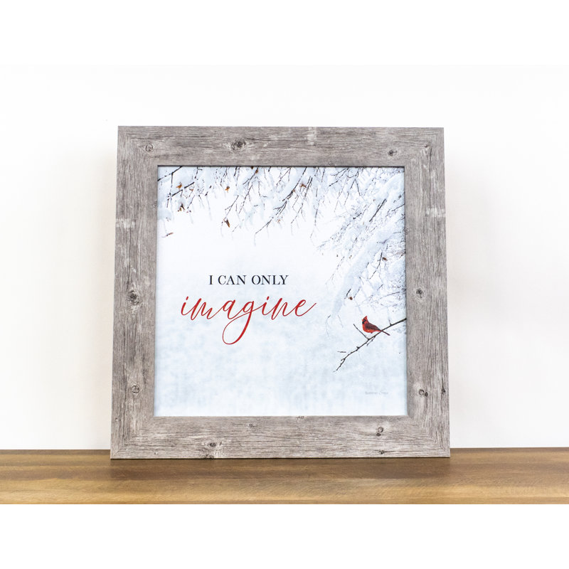 «Winter I Can Only Imagine», cardinal rouge neige scintillant, art encadré