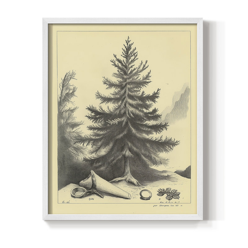 Reproduction d'art encadrée de Noël, H 21 po x l 17 po, Blanc