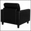 Fauteuil d'appoint élégant en similicuir noir avec accoudoirs droits, parfait pour les espaces de vie modernes et contemporains.-1107002419