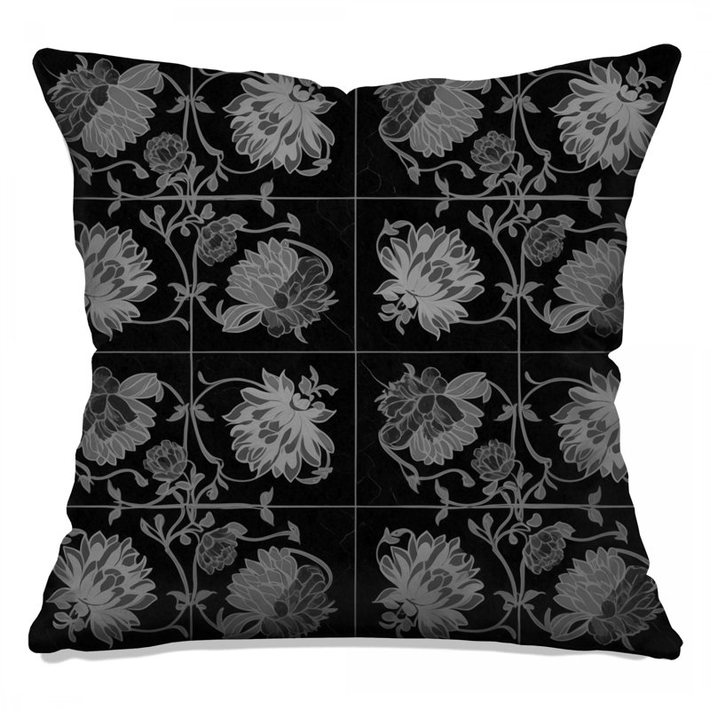 Coussins décoratifs noirs à double face, 26 x 26 pouces