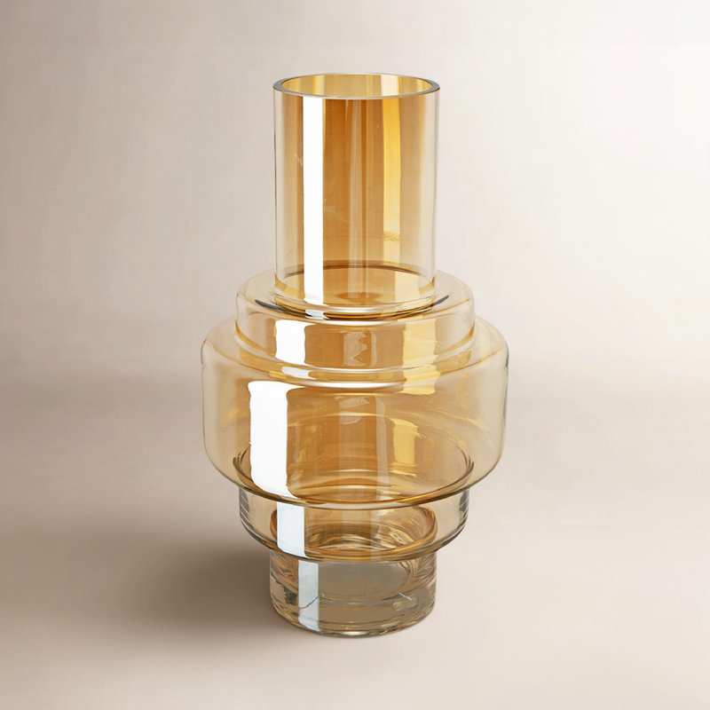 Goodine Glass Table Vase, Amber