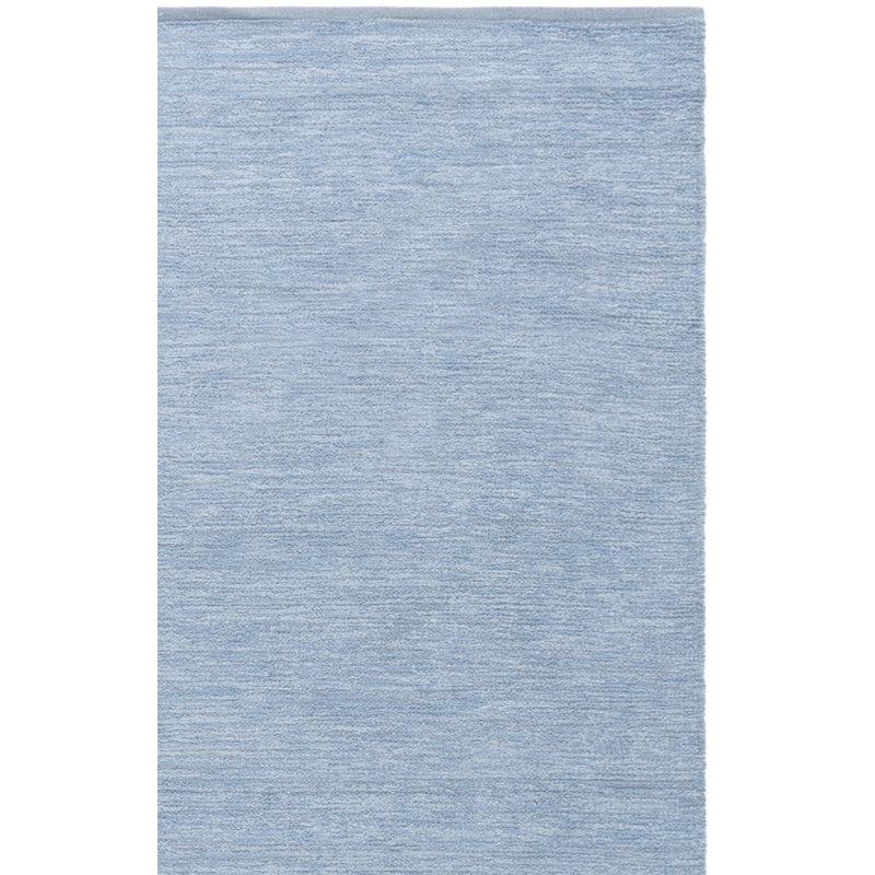 Tapis bleu en coton recyclé et viscose Elyh, Carré 6 pi