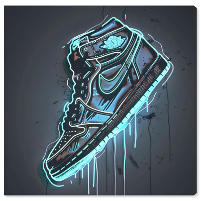 Art mural sur toile 1 pièce Notoriart Blue Glow Sneaker