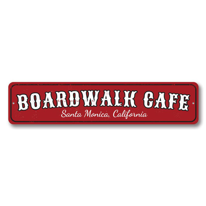 Panneau en aluminium Boardwalk Cafe, H 6 po x l 24 po x P 0,06 po