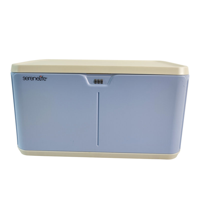 SereneLife Plastic Storage Tub & Tote, Light Blue