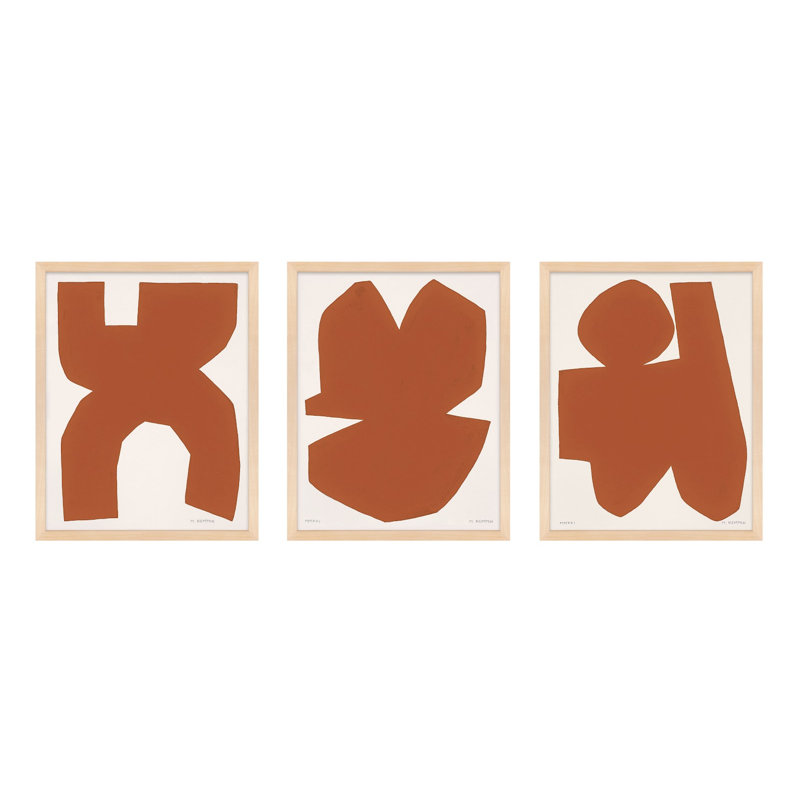 Terra Cotta. Set Of 3 Print by Michael Kempen, Brown, 20'' H x 16'' W