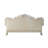 Faux Leather And Wood Sofa With Tufted Backrest In Bone White