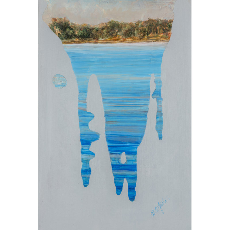 Running Water I by Sandra Iafrate - Painting, Wrapped Canvas, 46cm H x 30cm W