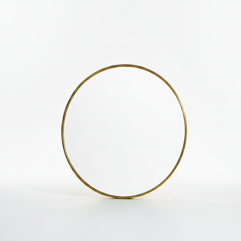 Hugo Round Wall Mirror, 32" x 32", Gold