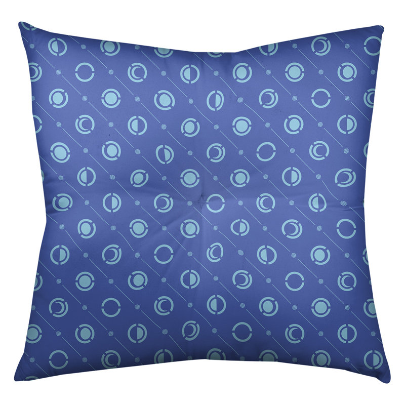 Coussin de sol à phases de lune classiques, 30 po x 30 po, Bleu/bleu sarcelle