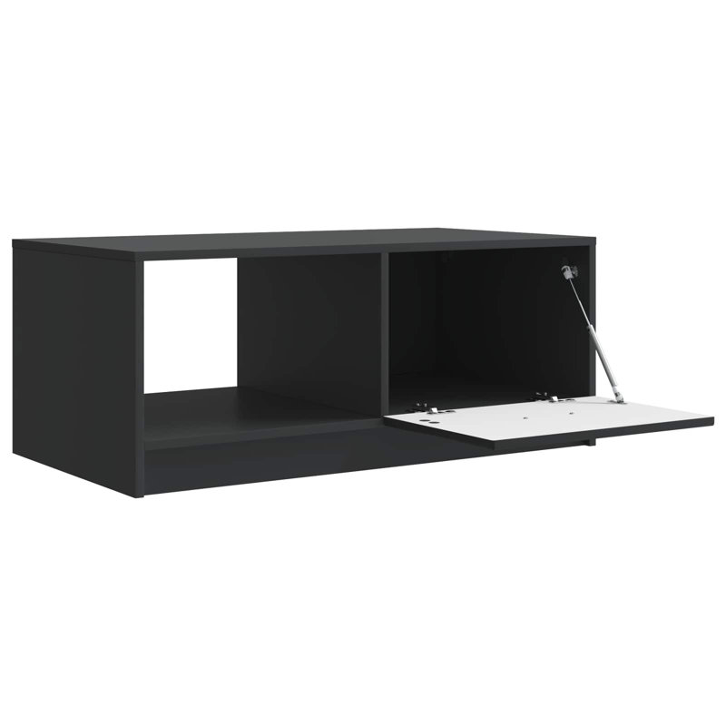 Coffee Table with Storage, 37cm H x 90cm L x 50cm W, Black