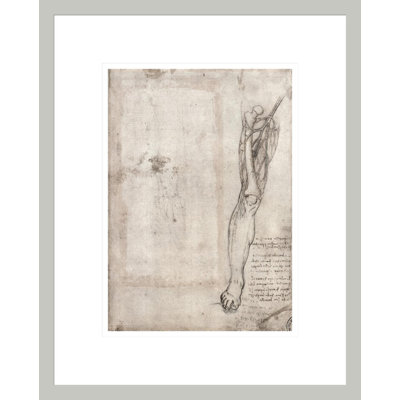 Dessin d'une patte humaine par Leonardo Da Vinci, impression giclée sur cadre