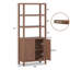 Bibliothèque à bibliothèque, bibliothèques à 5 niveaux avec tablette ouverte et armoire à portes, bibliothèque de 71 po de hauteur