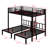Metal Triple Bunk Bed With Safety Guardrails