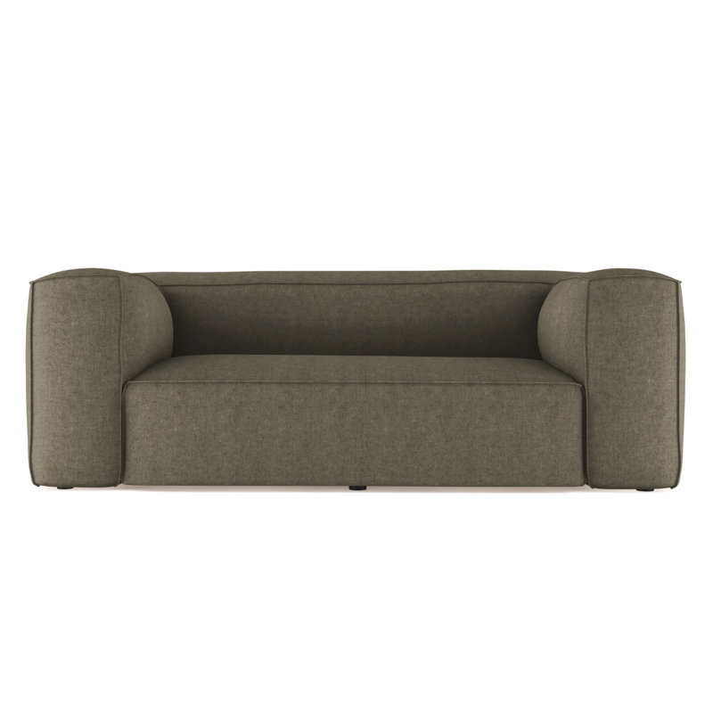 Canapé surdimensionné Varick, Velours moelleux graphite, H 30 po x l 96 po x P 41 po, Patiné