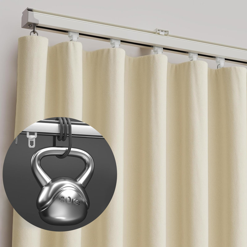 Tringle à rideaux en aluminium Silent, Blanc
