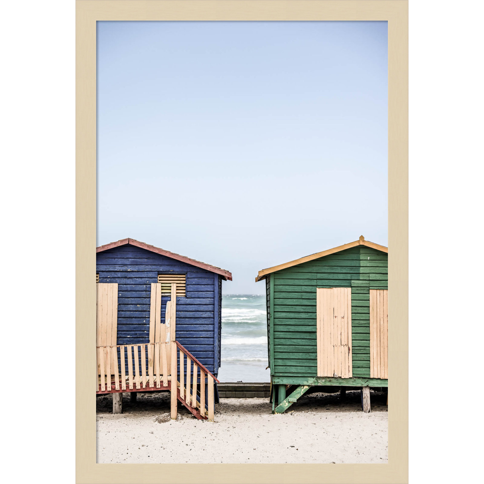 Popplewell "Blue and Green Huts" Print, Brown, 21" H x 15" W