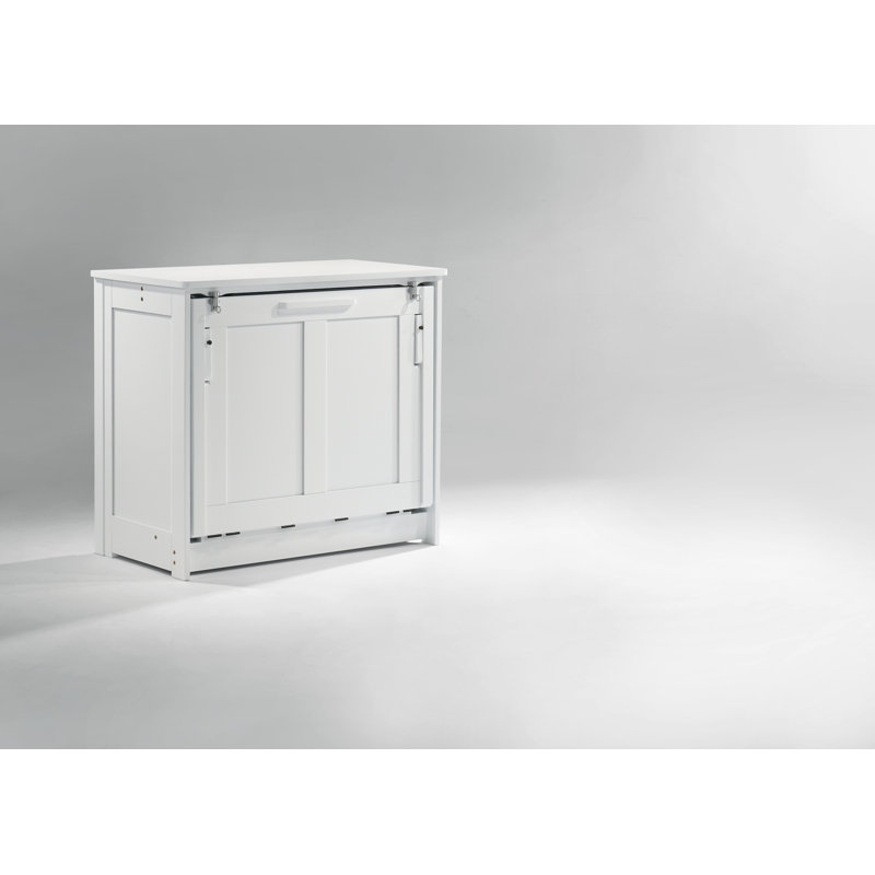 Lit escamotable avec rangement bas Issabella, Blanc, Simple