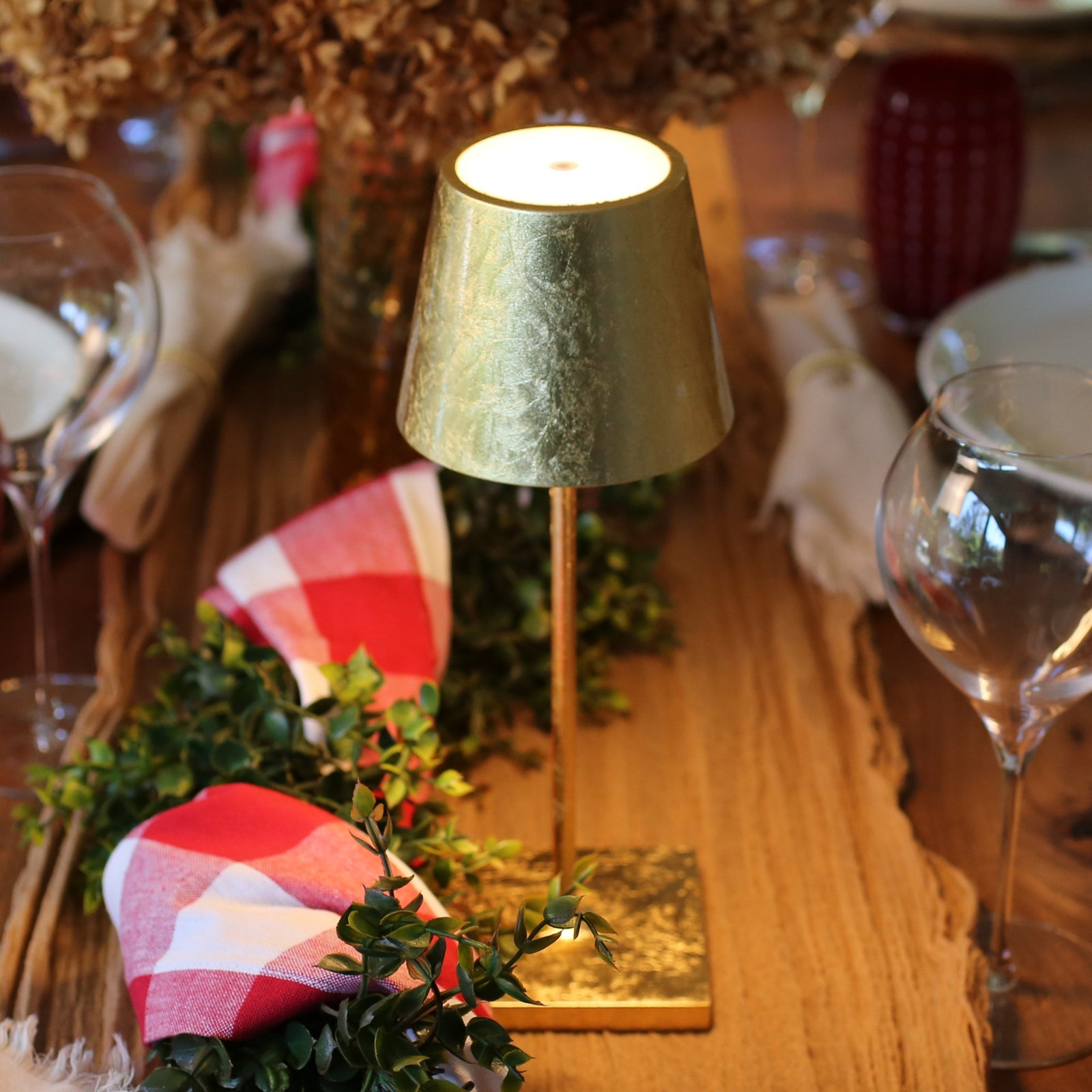 Poldina Table Lamp, Gold Leaf